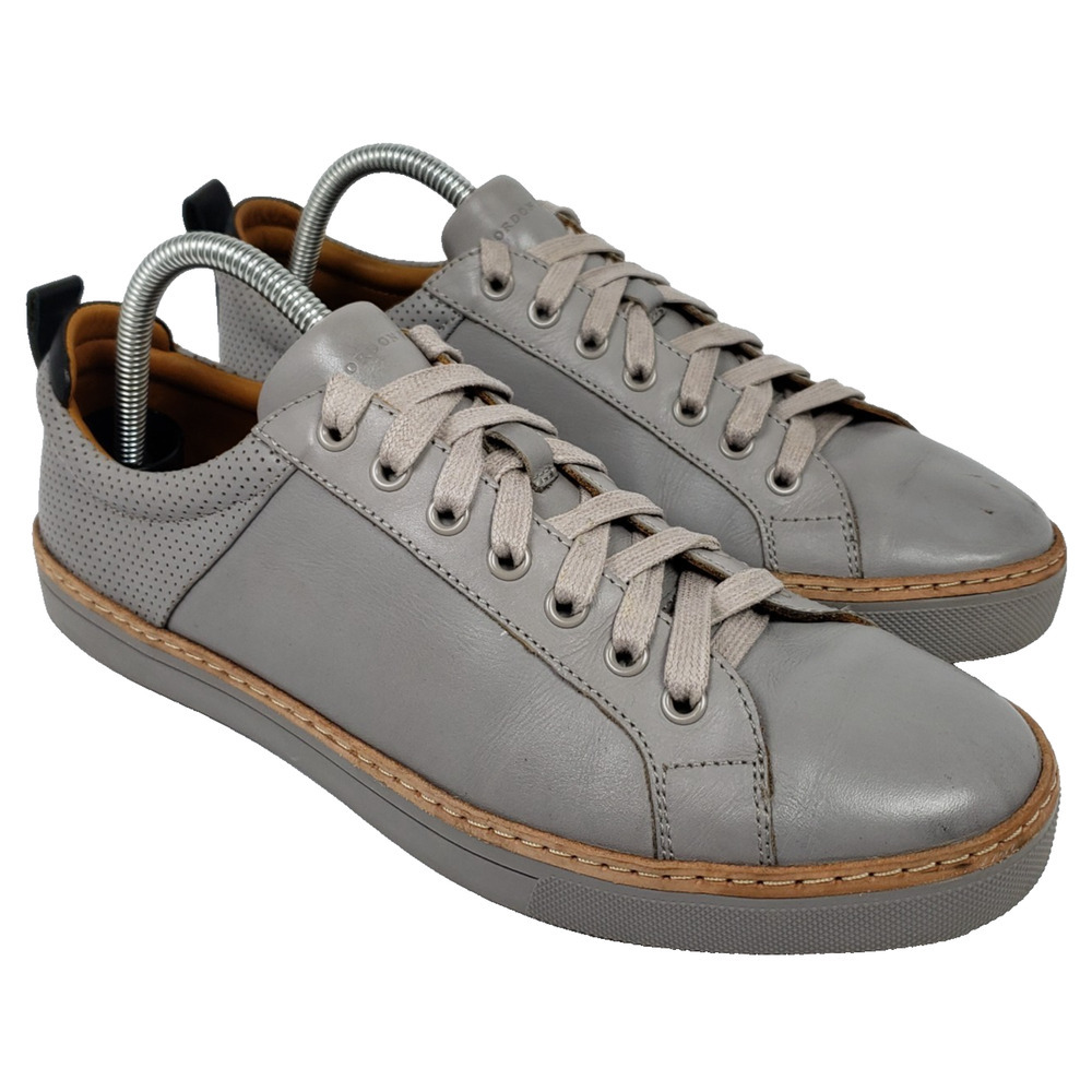 Gordan Rush Marston Mens Size 9 Gray Tan Leather Casual LaceUp Low Sneaker Shoes